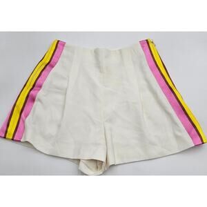 Kate Spade New York Women's Size 6 Ivory Shorts w/Pink and Yellow Stripes